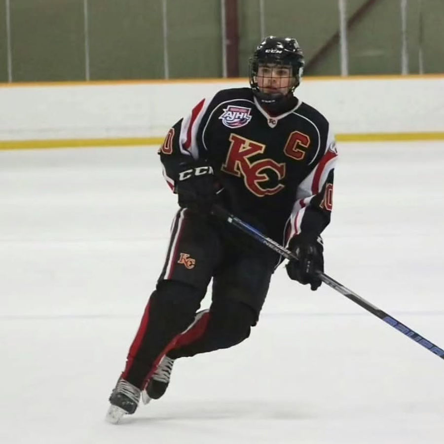 ABG Elite Skills founder Logan Acheson as a captain for KC Minor Hockey in Edmonton.